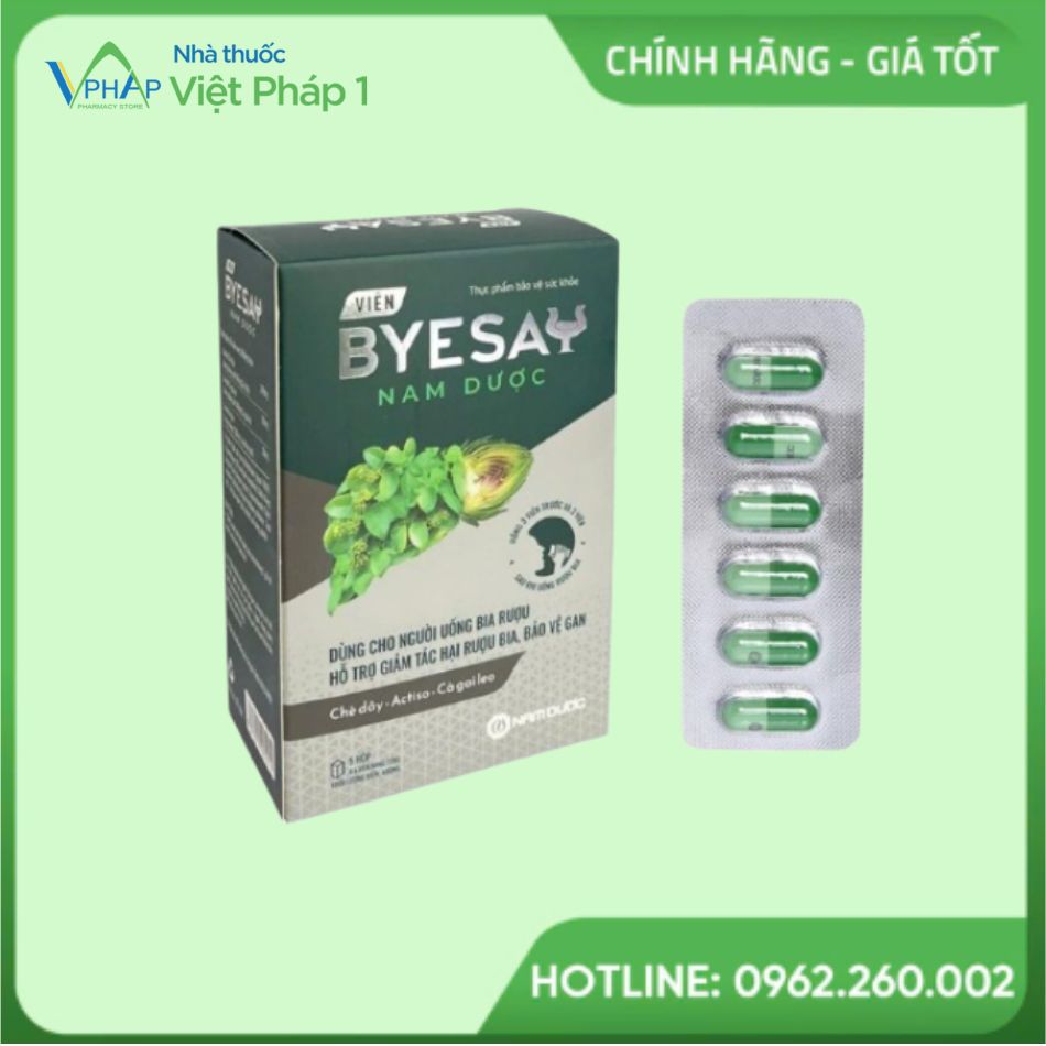 Hình ảnh hộp và viên uống BYESAY Nam Dược